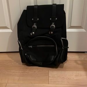 Black canvas backpack